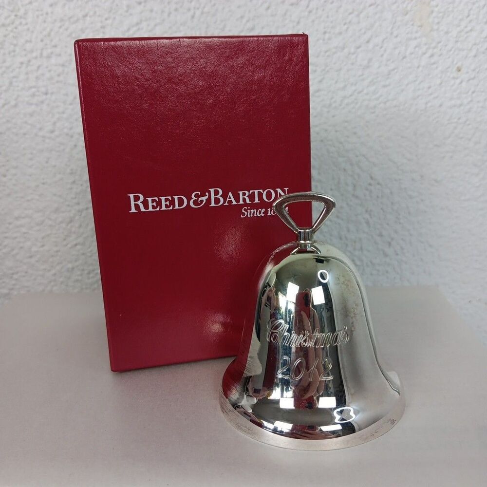 Reed & Barton Silverplate Bell Ornament Christmas 2012 In Original Box & Sleeve
